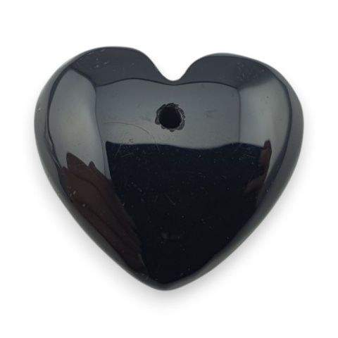 Czarny agat serce z dziurką 18x16 mm nr 55 Czarny agat serce z dziurką 18x16 mm nr 55