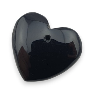 Black agate heart with mounting hole 18x17 mm no 20