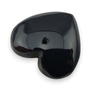 Black agate heart with mounting hole 18x17 mm no 20