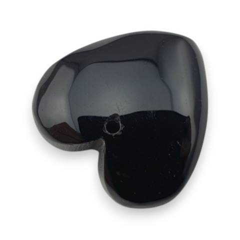 Czarny agat serce z dziurką 18x17 mm nr 21 Czarny agat serce z dziurką 18x17 mm nr 21
