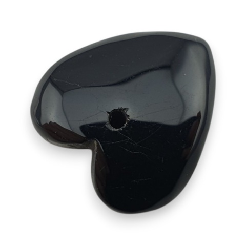 Black agate heart with mounting hole 18x17 mm no 30 Black agate heart with mounting hole 18x17 mm no 30