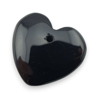 Black agate heart with mounting hole 18x17 mm no 38