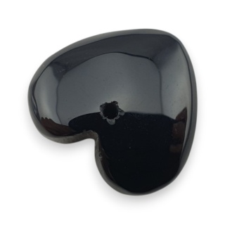 Black agate heart with mounting hole 18x17 mm no 38
