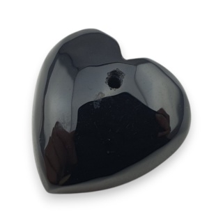 Black agate heart with mounting hole 18x18 mm no 16