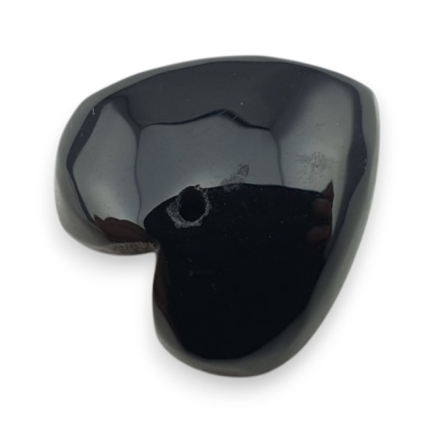 Czarny agat serce z dziurką 18x18 mm nr 16