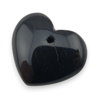 Black agate heart with mounting hole 19x17 mm no 18