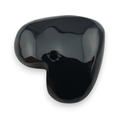Black agate heart with mounting hole 19x17 mm no 58 Black agate heart with mounting hole 19x17 mm no 58