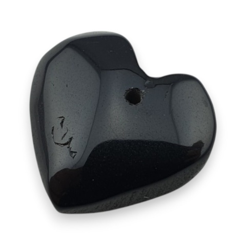 Czarny agat serce z dziurką 19x18 mm nr 17 Czarny agat serce z dziurką 19x18 mm nr 17
