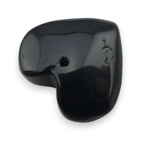 Czarny agat serce z dziurką 19x18 mm nr 17 Czarny agat serce z dziurką 19x18 mm nr 17