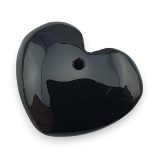 Black agate heart with mounting hole 20x17 mm no 14