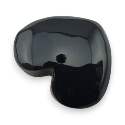 Black agate heart with mounting hole 20x17 mm no 14 Black agate heart with mounting hole 20x17 mm no 14