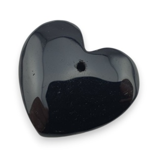 Black agate heart with mounting hole 20x18 mm no 13