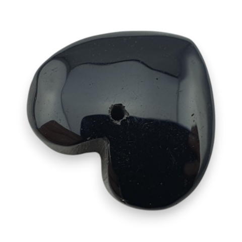 Black agate heart with mounting hole 20x18 mm no 13 Black agate heart with mounting hole 20x18 mm no 13