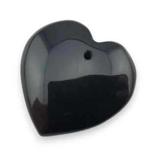 Black agate heart with mounting hole 20x20 mm no 41