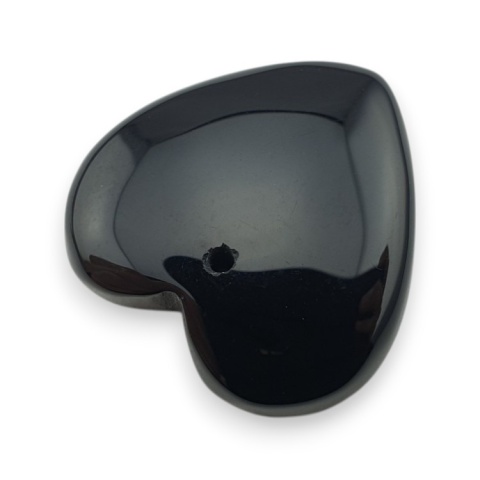 Black agate heart with mounting hole 24x24 mm no 6 Black agate heart with mounting hole 24x24 mm no 6