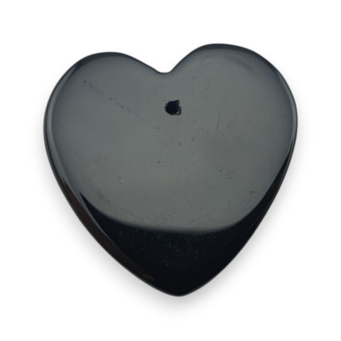 Black agate heart with mounting hole 24x24 mm no 6 Black agate heart with mounting hole 24x24 mm no 6