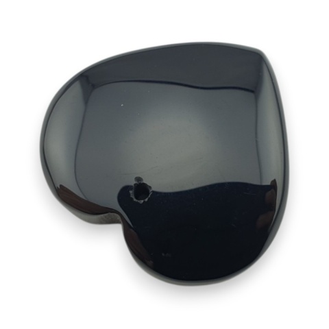 Black agate heart with mounting hole 28x27 mm no 3