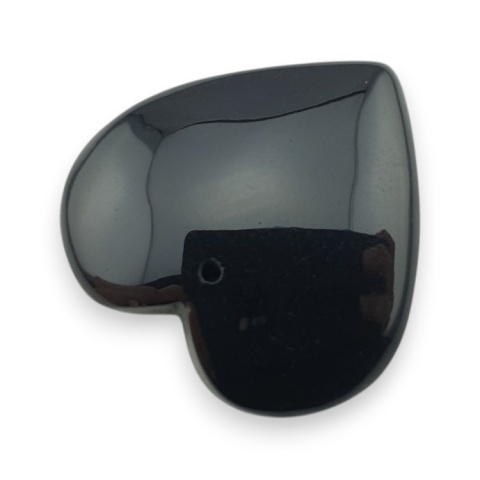 Black agate heart with mounting hole 31x31 mm no 2