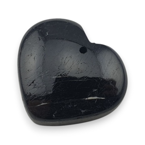 Black tourmaline heart with mounting hole 24x21 mm no 17 Black tourmaline heart with mounting hole 24x21 mm no 17