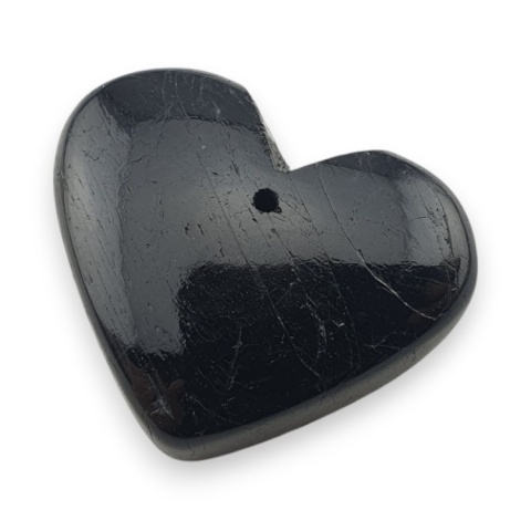 Czarny turmalin serce z dziurką 29x24 mm nr 15 Czarny turmalin serce z dziurką 29x24 mm nr 15
