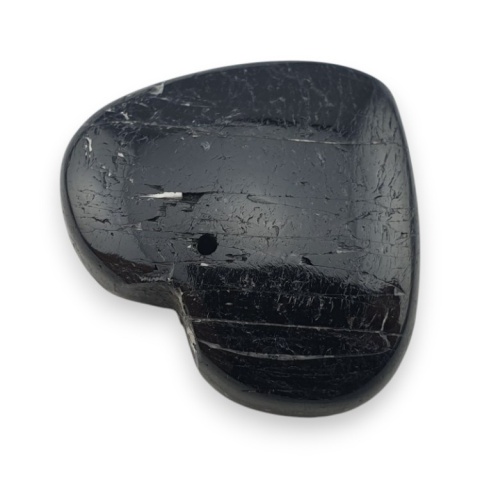 Black tourmaline heart with mounting hole 29x26 mm no 11