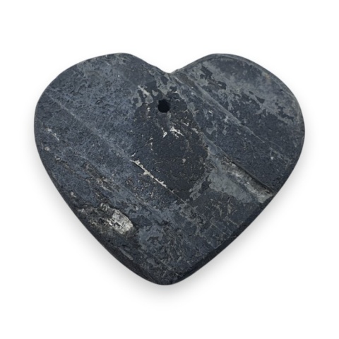 Black tourmaline heart with mounting hole 29x26 mm no 11