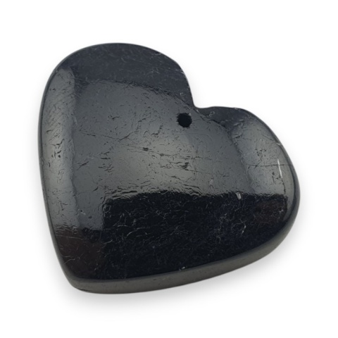 Czarny turmalin serce z dziurką 31x25 mm nr 12 Czarny turmalin serce z dziurką 31x25 mm nr 12