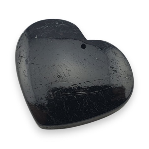 Black tourmaline heart with mounting hole 33x28 mm no 2 Black tourmaline heart with mounting hole 33x28 mm no 2