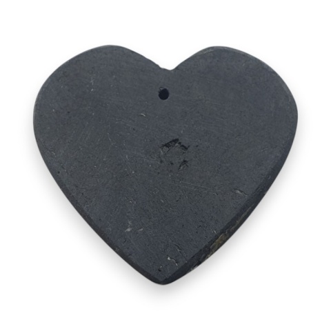 Czarny turmalin serce z dziurką 33x29 mm nr 6