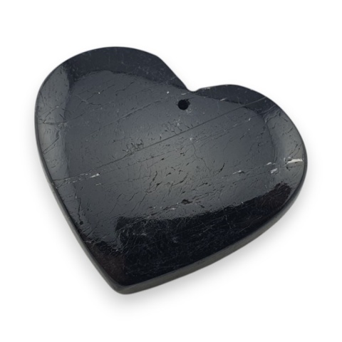 Black tourmaline heart with mounting hole 37x31 mm no 4 Black tourmaline heart with mounting hole 37x31 mm no 4