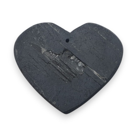 Black tourmaline heart with mounting hole 37x31 mm no 4 Black tourmaline heart with mounting hole 37x31 mm no 4