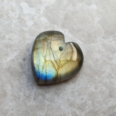 Labradorite heart with mounting hole 20x20 mm no 53 Labradorite heart with mounting hole 20x20 mm no 53
