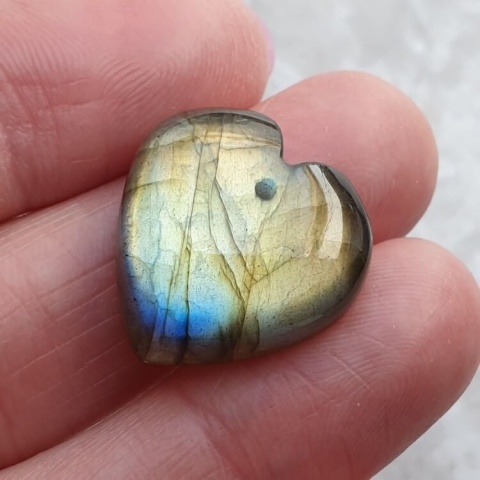 Labradorite heart with mounting hole 20x20 mm no 53 Labradorite heart with mounting hole 20x20 mm no 53