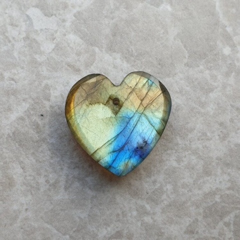 Labradorite heart with mounting hole 20x20 mm no 53 Labradorite heart with mounting hole 20x20 mm no 53