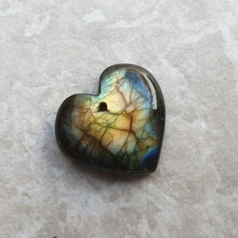 Labradorite heart with mounting hole 21x20 mm no 34 Labradorite heart with mounting hole 21x20 mm no 34