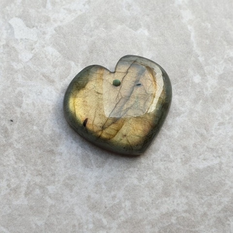 Labradorite heart with mounting hole 22x20 mm no 16 Labradorite heart with mounting hole 22x20 mm no 16