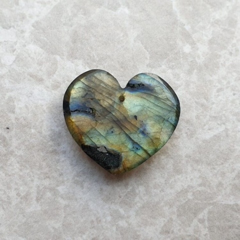 Labradorite heart with mounting hole 22x20 mm no 33