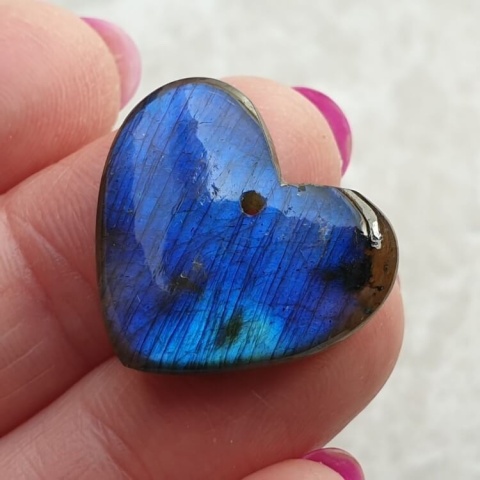 Labradorite heart with mounting hole 22x20 mm no 66 Labradorite heart with mounting hole 22x20 mm no 66
