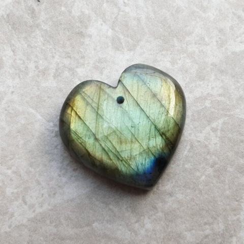 Labradorite heart with mounting hole 24x22 mm no 10