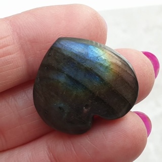 Labradoryt serce z dziurką 25x23 mm nr 69