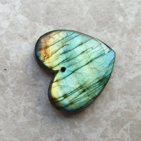 Labradorite heart with mounting hole 26x24 mm no 17