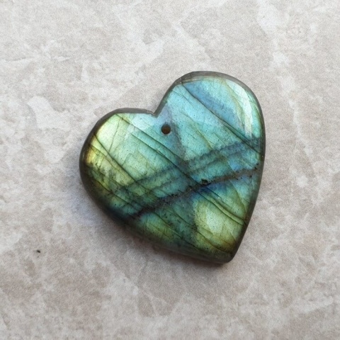 Labradorite heart with mounting hole 27x26 mm no 60 Labradorite heart with mounting hole 27x26 mm no 60