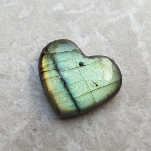 Labradorite heart with mounting hole 28x23 mm no 18 Labradorite heart with mounting hole 28x23 mm no 18