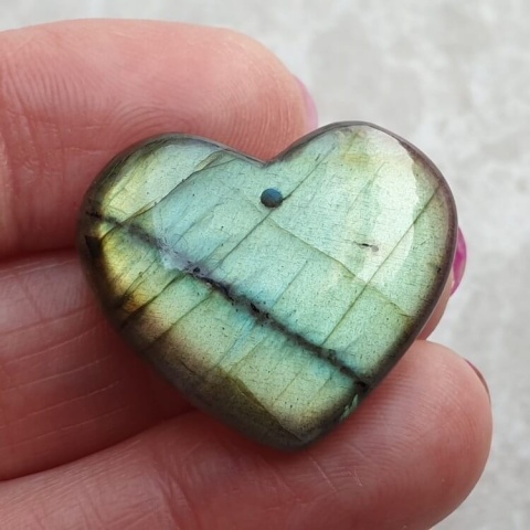 Labradorite heart with mounting hole 28x23 mm no 18 Labradorite heart with mounting hole 28x23 mm no 18