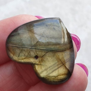 Labradoryt serce z dziurką 29x24 mm nr 1