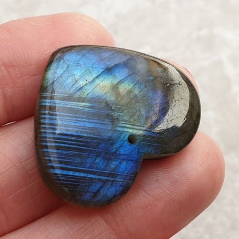 Labradorite heart with mounting hole 30x26 mm no 27 Labradorite heart with mounting hole 30x26 mm no 27