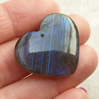 Labradoryt serce z dziurką 30x26 mm nr 41