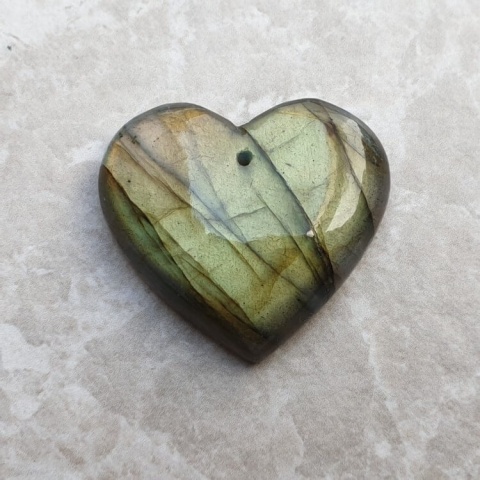 Labradorite heart with mounting hole 30x27 mm no 46
