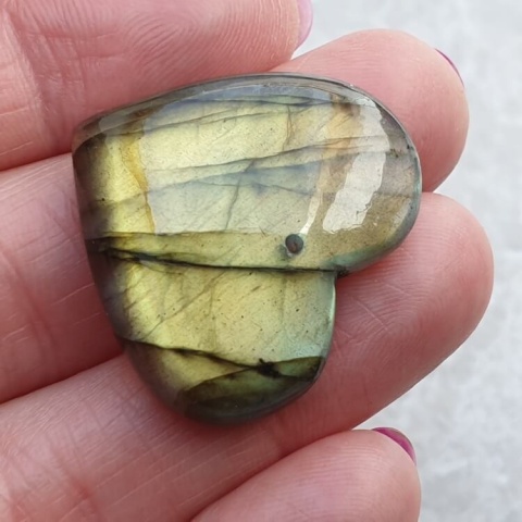 Labradorite heart with mounting hole 30x27 mm no 46