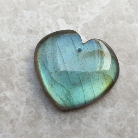 Labradorite heart with mounting hole 30x27 mm no 56